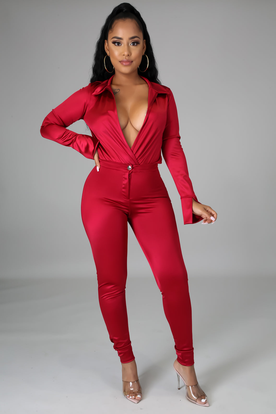 Satin Power Bodysuit set