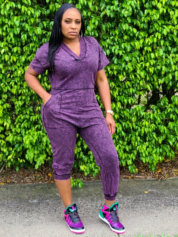RIRI Mineral Wash Oversized Jumpsuit