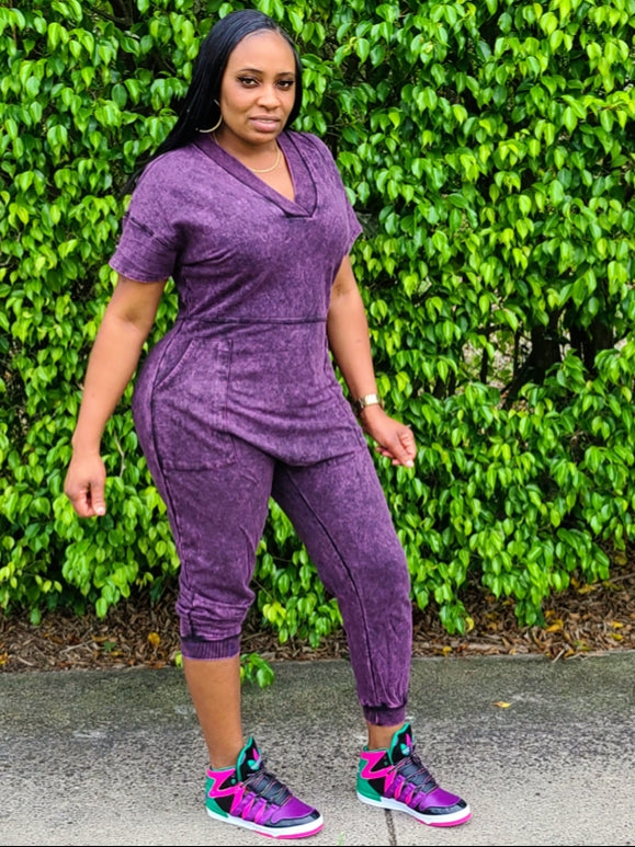 RIRI Mineral Wash Oversized Jumpsuit