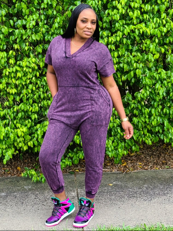 RIRI Mineral Wash Oversized Jumpsuit