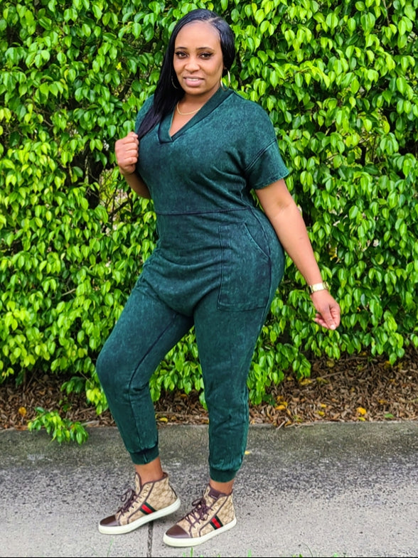 RIRI Mineral Wash Oversized Jumpsuit