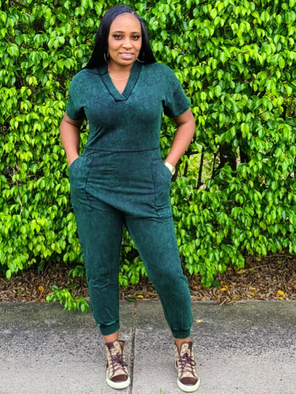 RIRI Mineral Wash Oversized Jumpsuit