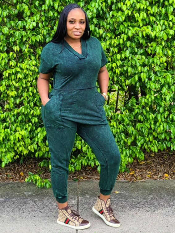 RIRI Mineral Wash Oversized Jumpsuit