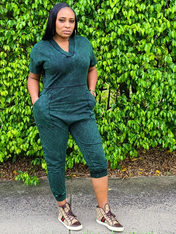 RIRI Mineral Wash Oversized Jumpsuit