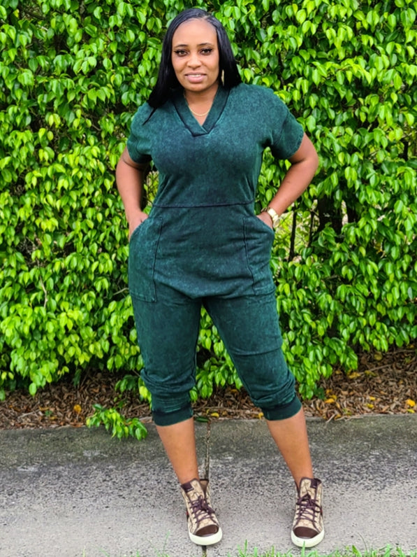 RIRI Mineral Wash Oversized Jumpsuit
