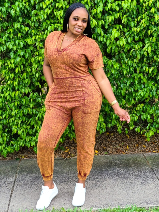RIRI Mineral Wash Oversized Jumpsuit