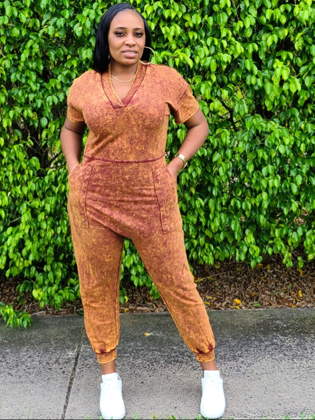 RIRI Mineral Wash Oversized Jumpsuit