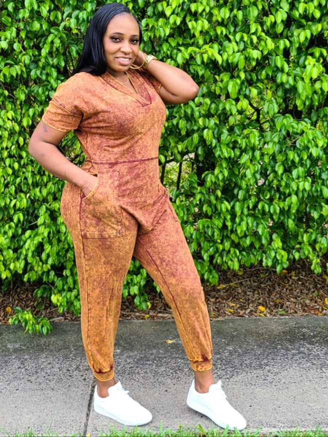 RIRI Mineral Wash Oversized Jumpsuit