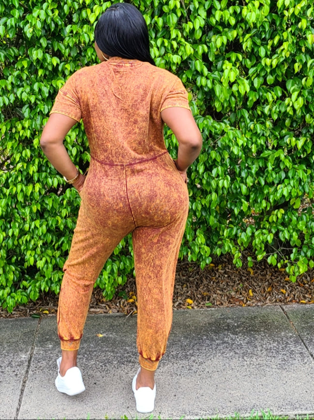 RIRI Mineral Wash Oversized Jumpsuit