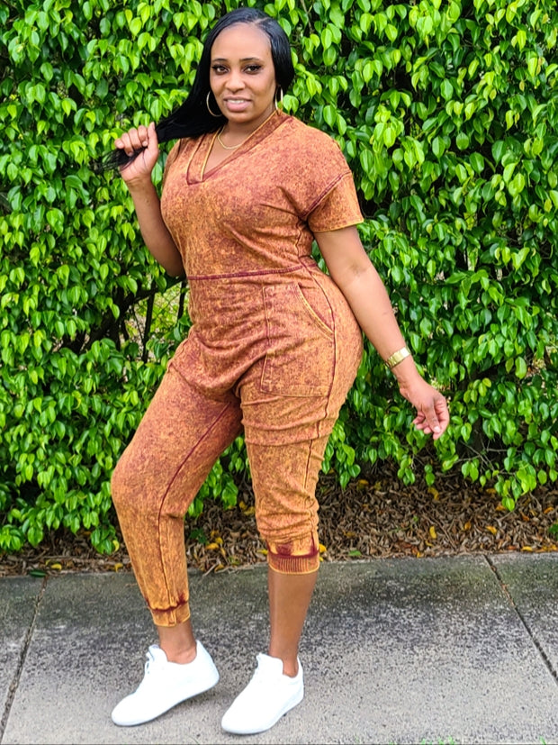 RIRI Mineral Wash Oversized Jumpsuit