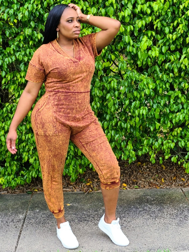 RIRI Mineral Wash Oversized Jumpsuit