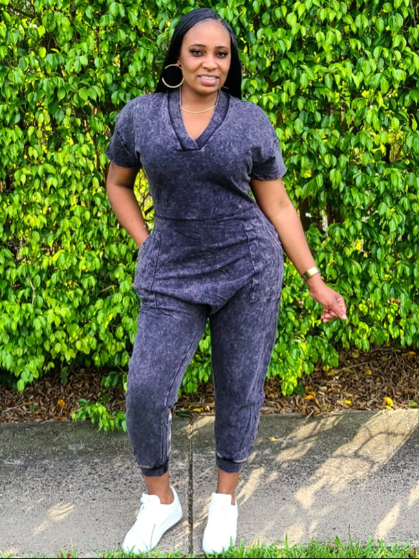 RIRI Mineral Wash Oversized Jumpsuit