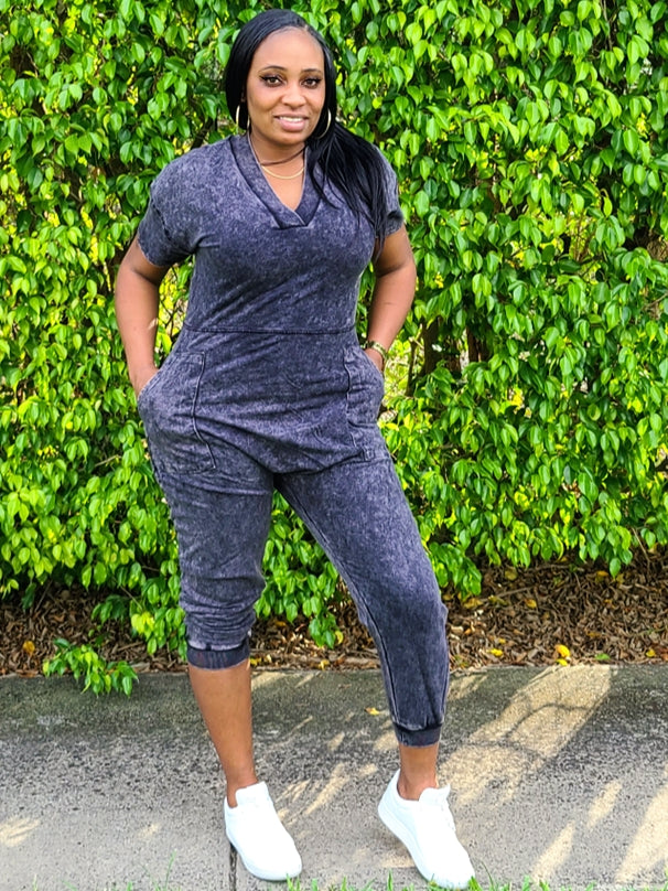 RIRI Mineral Wash Oversized Jumpsuit