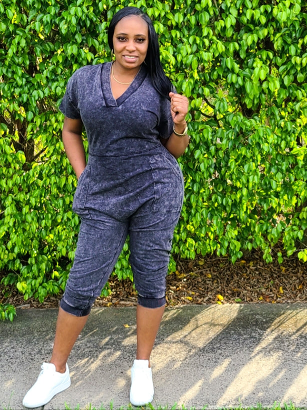 RIRI Mineral Wash Oversized Jumpsuit