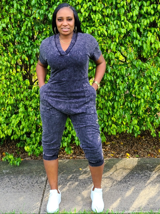 RIRI Mineral Wash Oversized Jumpsuit
