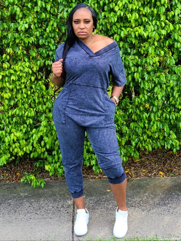 RIRI Mineral Wash Oversized Jumpsuit