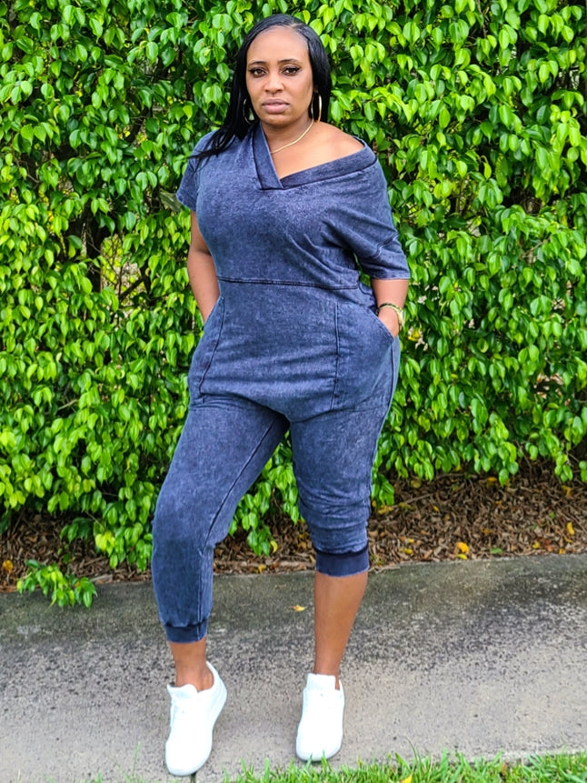 RIRI Mineral Wash Oversized Jumpsuit