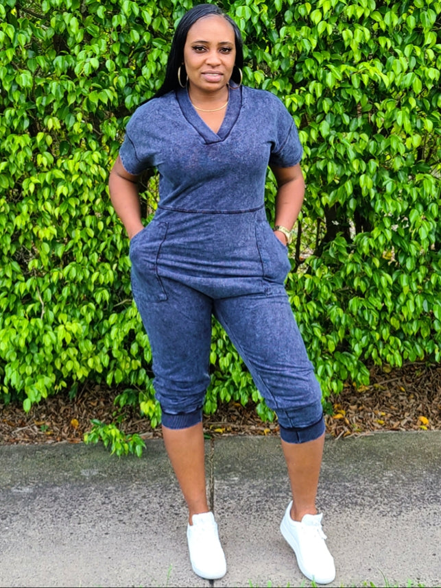 RIRI Mineral Wash Oversized Jumpsuit