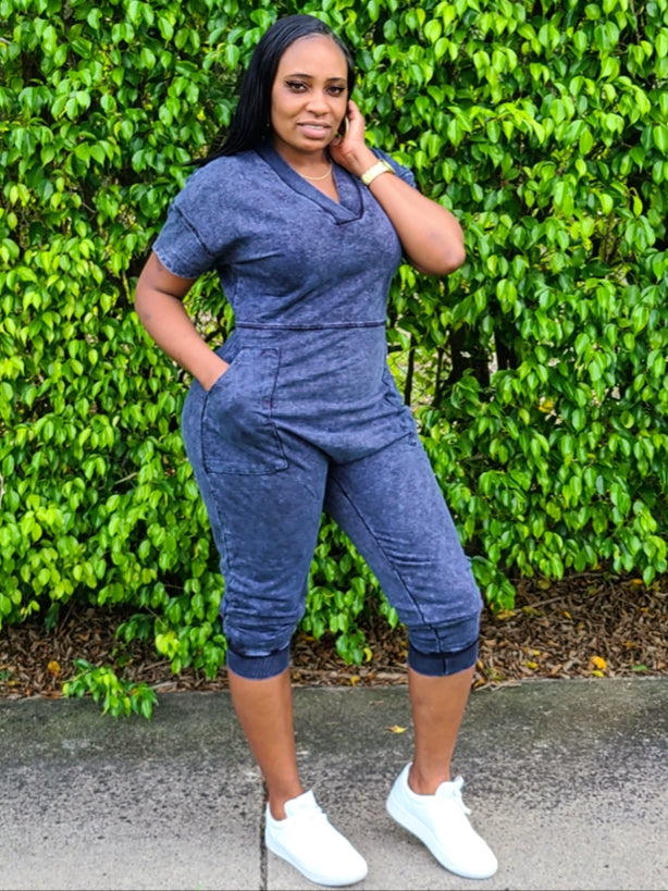 RIRI Mineral Wash Oversized Jumpsuit