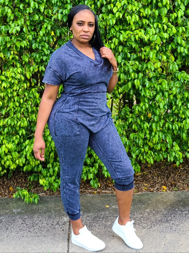 RIRI Mineral Wash Oversized Jumpsuit