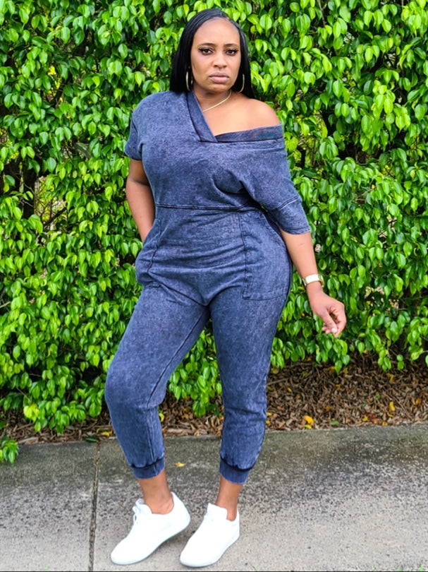 RIRI Mineral Wash Oversized Jumpsuit