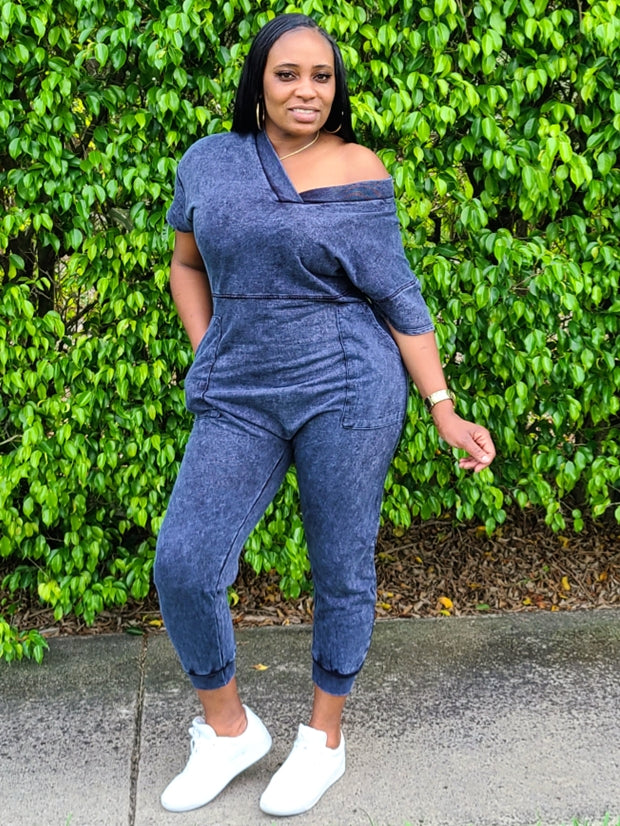 RIRI Mineral Wash Oversized Jumpsuit