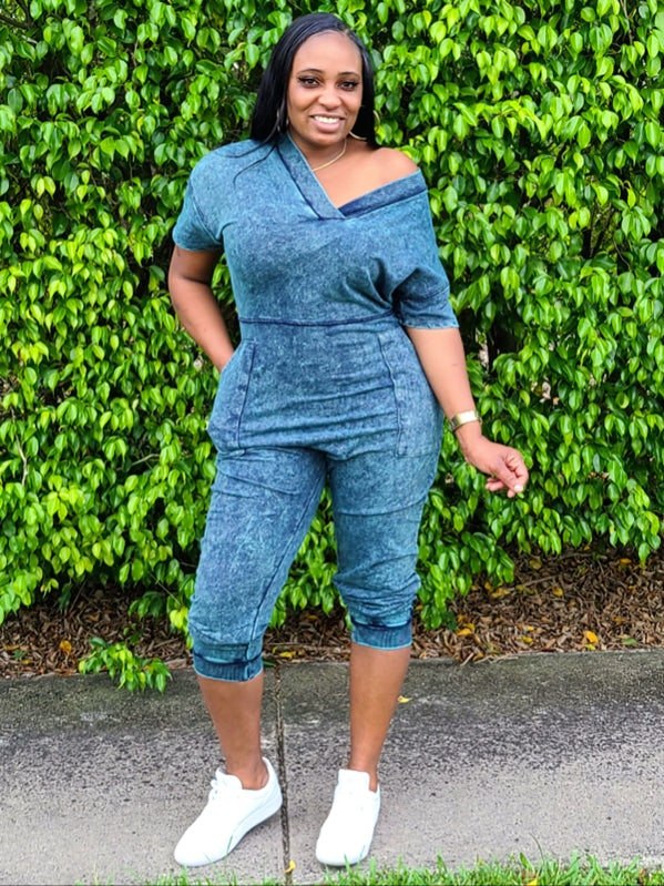 RIRI Mineral Wash Oversized Jumpsuit