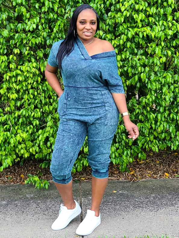 RIRI Mineral Wash Oversized Jumpsuit
