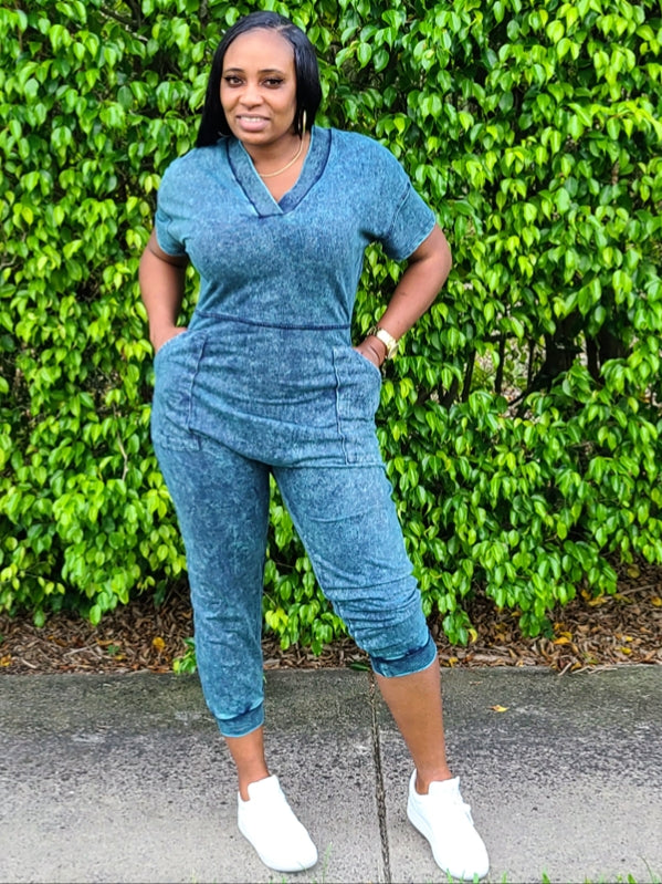 RIRI Mineral Wash Oversized Jumpsuit