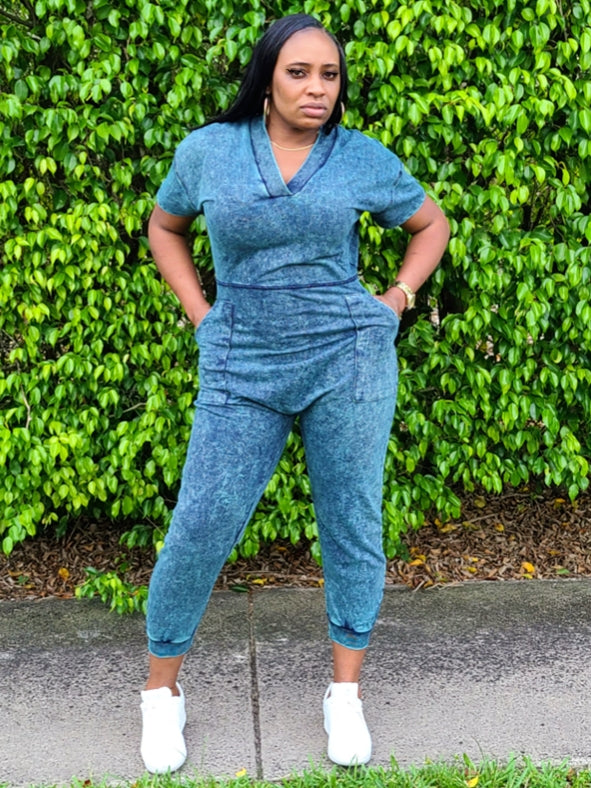 RIRI Mineral Wash Oversized Jumpsuit