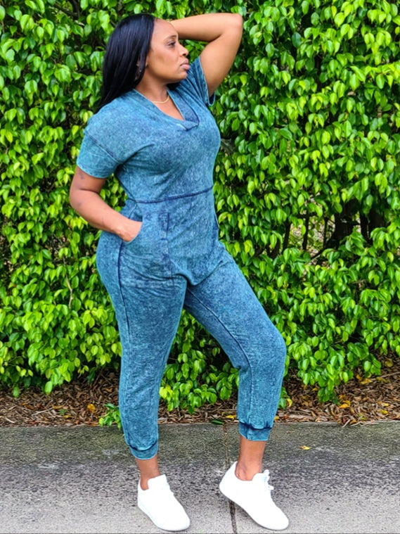 RIRI Mineral Wash Oversized Jumpsuit