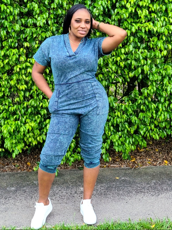 RIRI Mineral Wash Oversized Jumpsuit