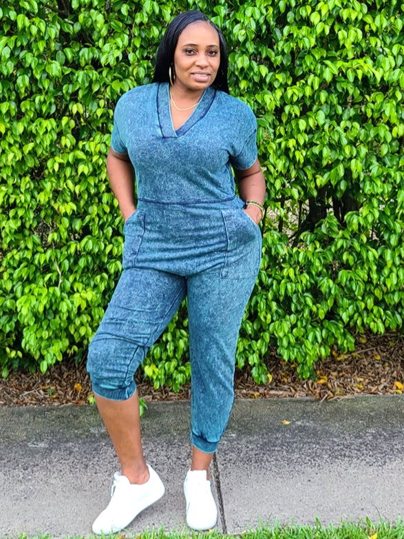 RIRI Mineral Wash Oversized Jumpsuit