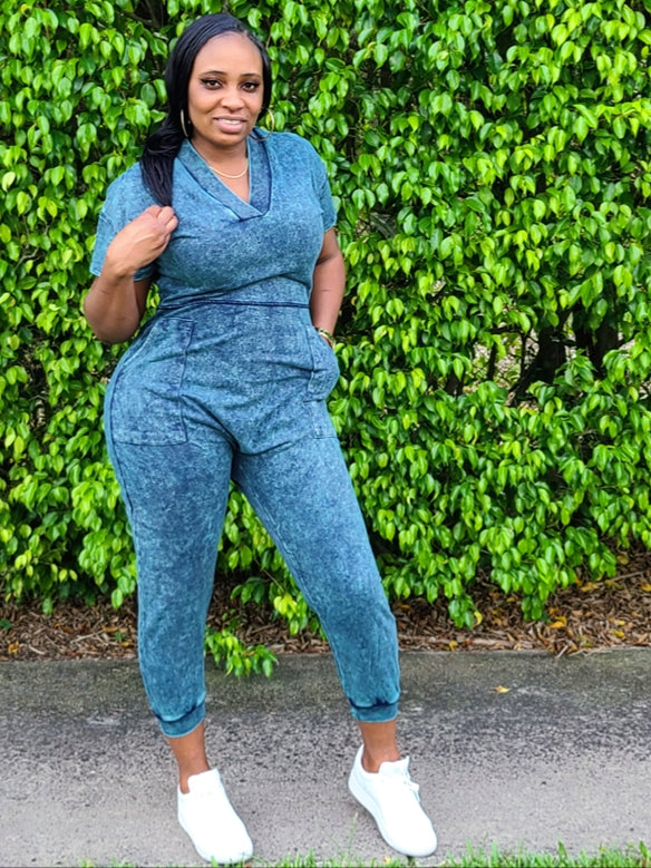 RIRI Mineral Wash Oversized Jumpsuit