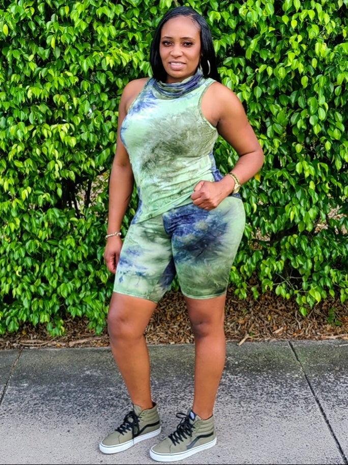 Mama Mia short set with Attached Mask