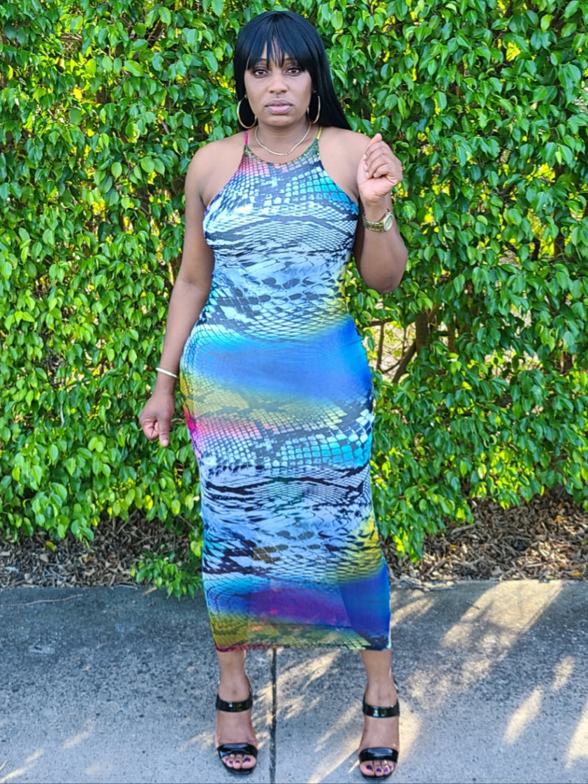 Snake Scale Pattern Dress