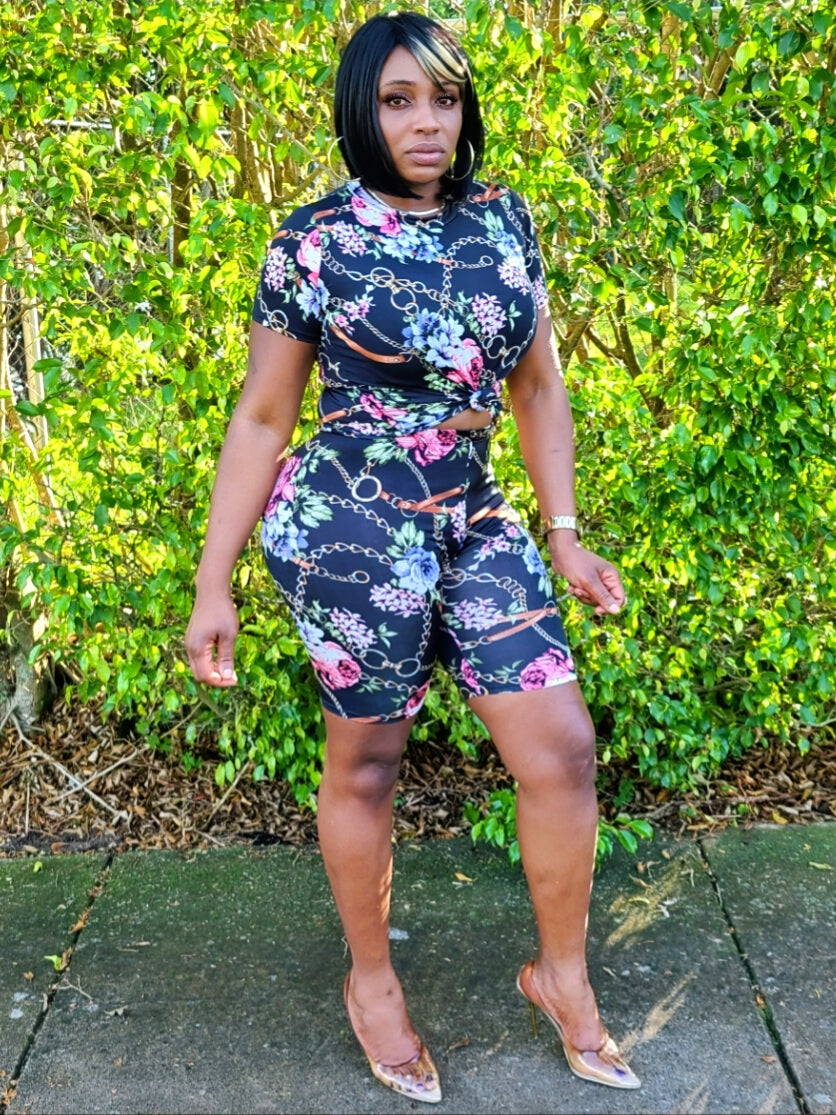 Chains Biker short set