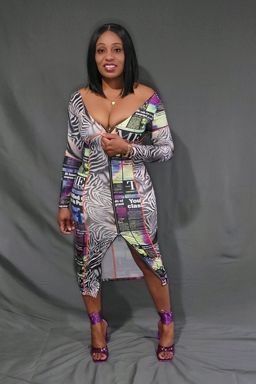 News Print Dress