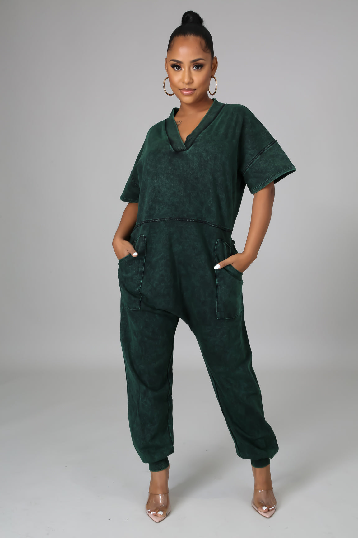 RIRI Mineral Wash Oversized Jumpsuit