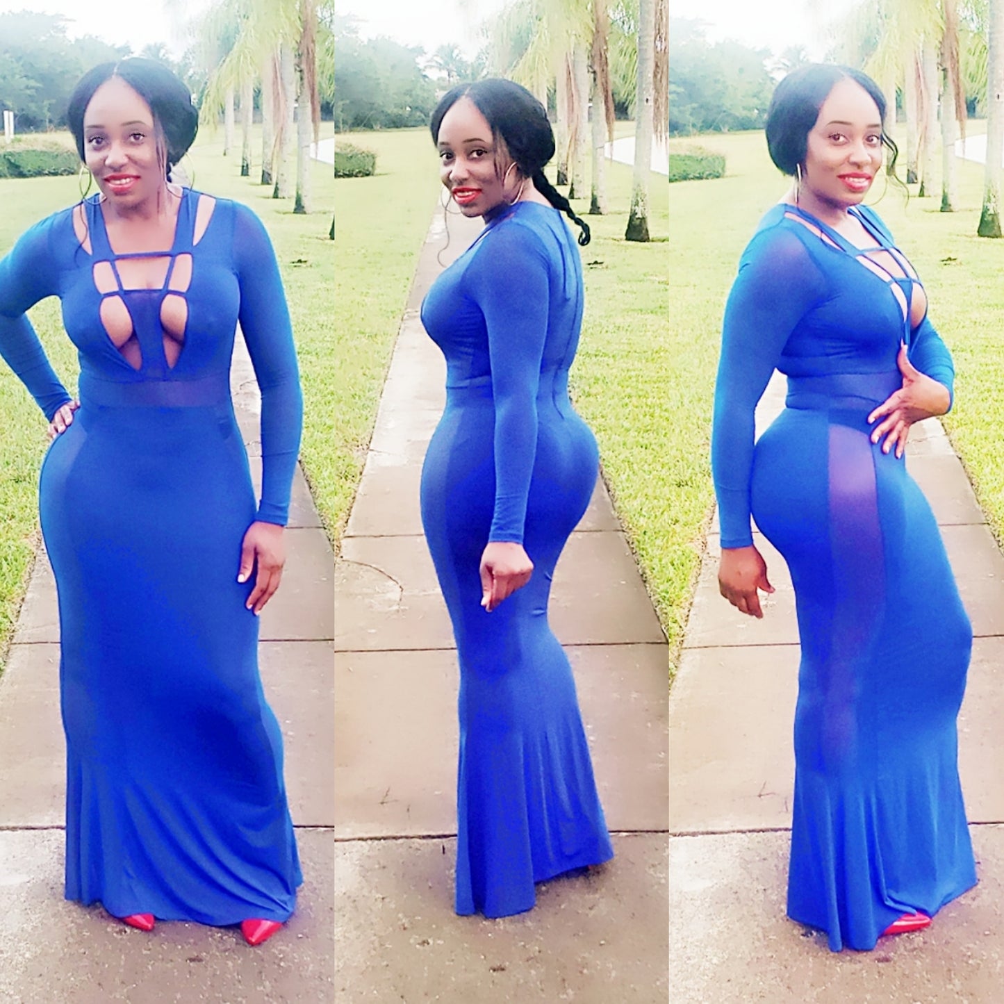 Viola Sheer Mesh Maxi Dress