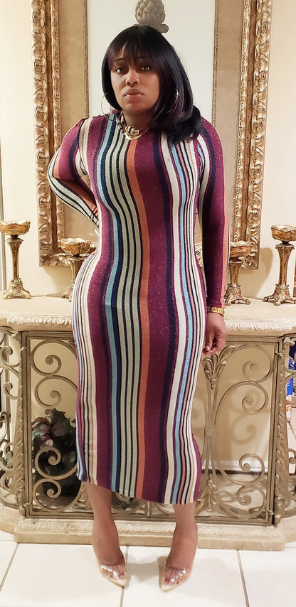 Striped in Shine Dress