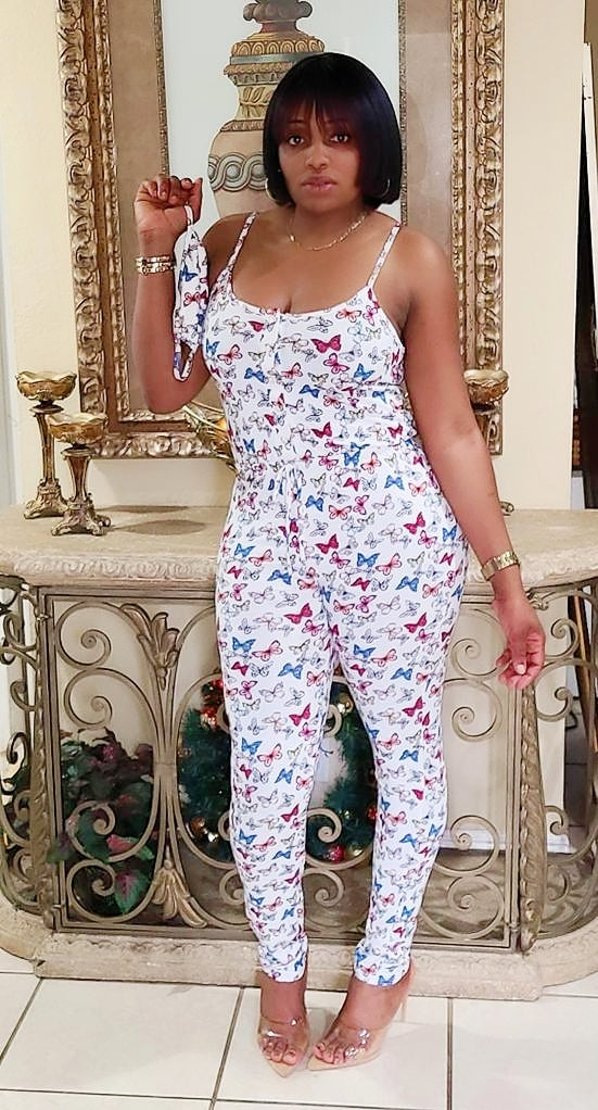 Butterfly Girl Jumpsuit with mask