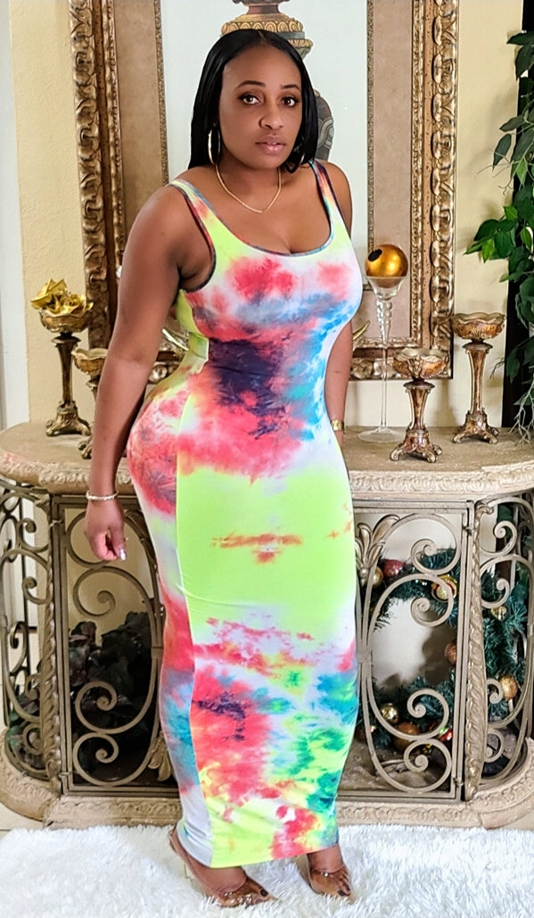 Ebony Tie- Dye Dress