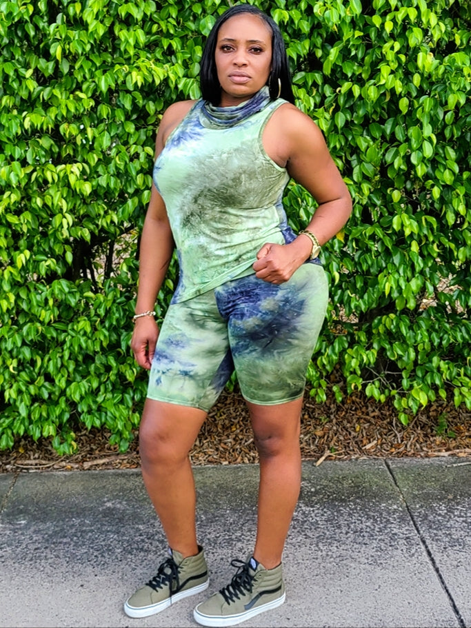 Mama Mia short set with Attached Mask